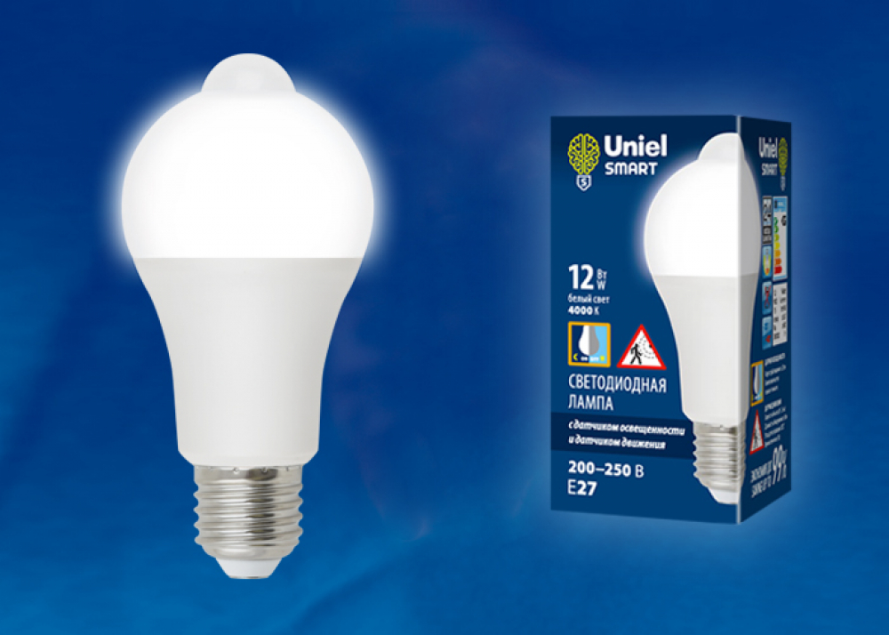 LED-A60-12W/4000K/E27/PS+MS PLS10WH Лампа светодиодная с датчиком освещенности и датчиком движения. LED-A60-12W/4000K/E27/PS+MS PLS10WH Лампа светодиодная с датчиком освещенности и датчиком движения.
